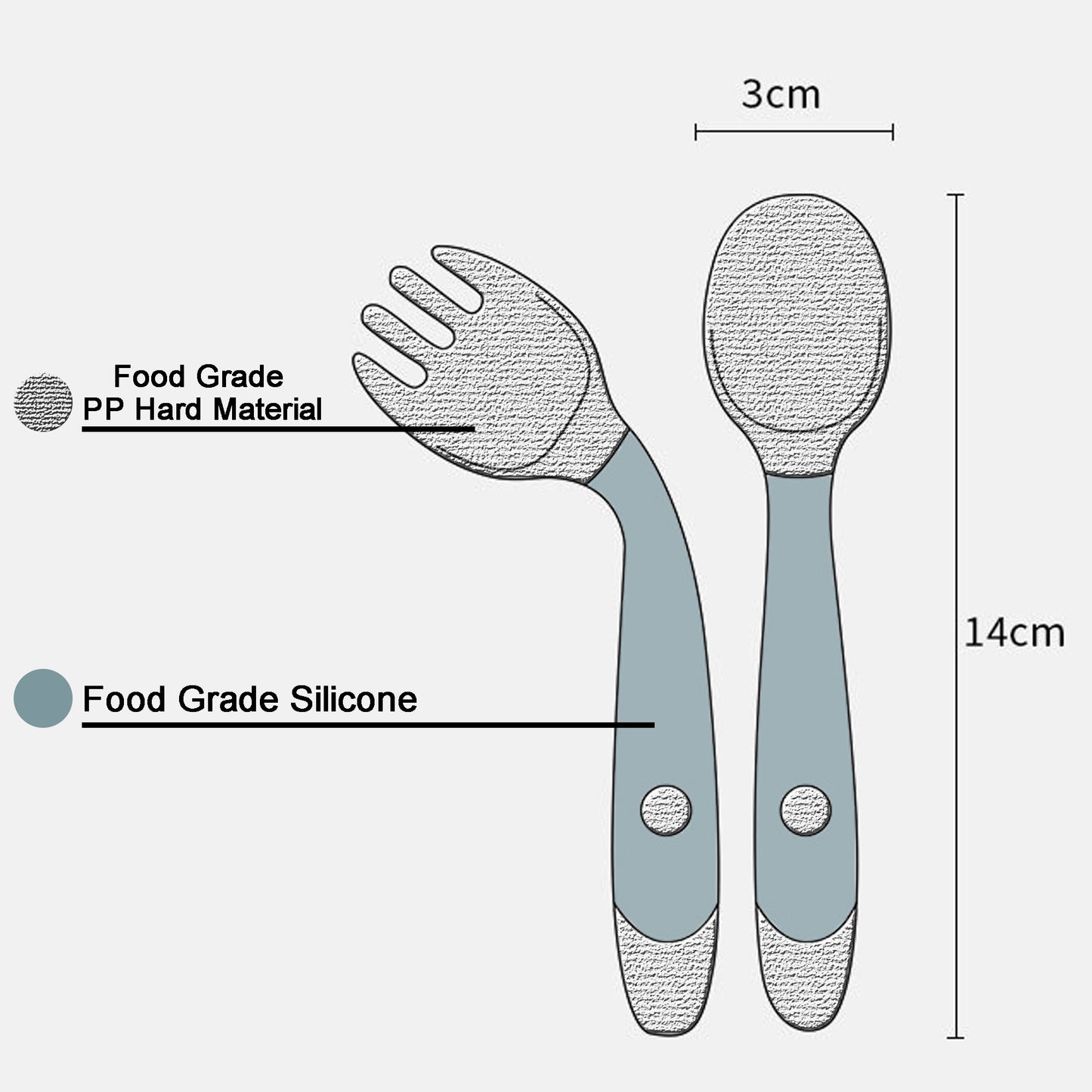BPA-Free Silicone Baby Spoon & Fork Set | Flexi Bite