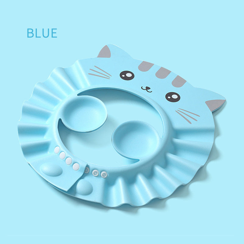 Adjustable Baby Shower Cap with Ear Protection – Cartoon Style