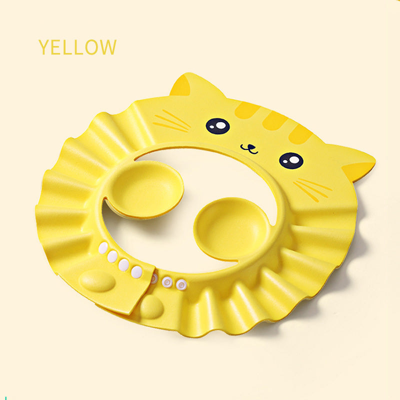 Adjustable Baby Shower Cap with Ear Protection – Cartoon Style
