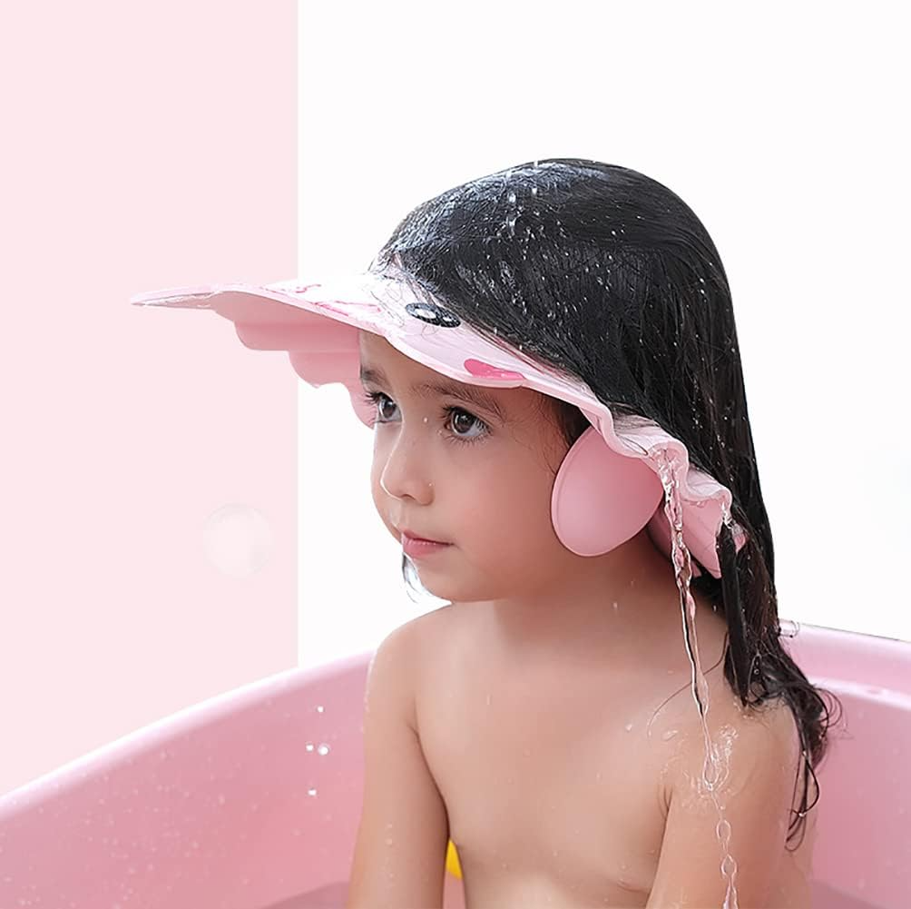 Adjustable Baby Shower Cap with Ear Protection – Cartoon Style