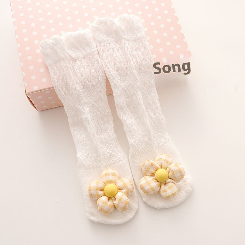 baby socks with soft floral embellishment