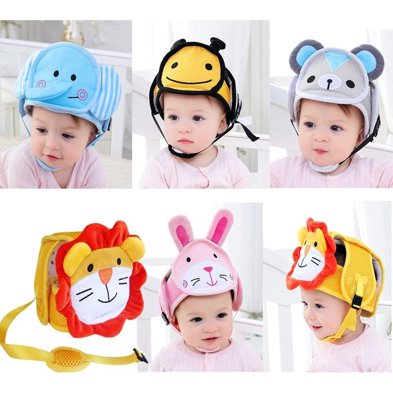 Cartoon Baby Safety Helmet – Adjustable & Breathable