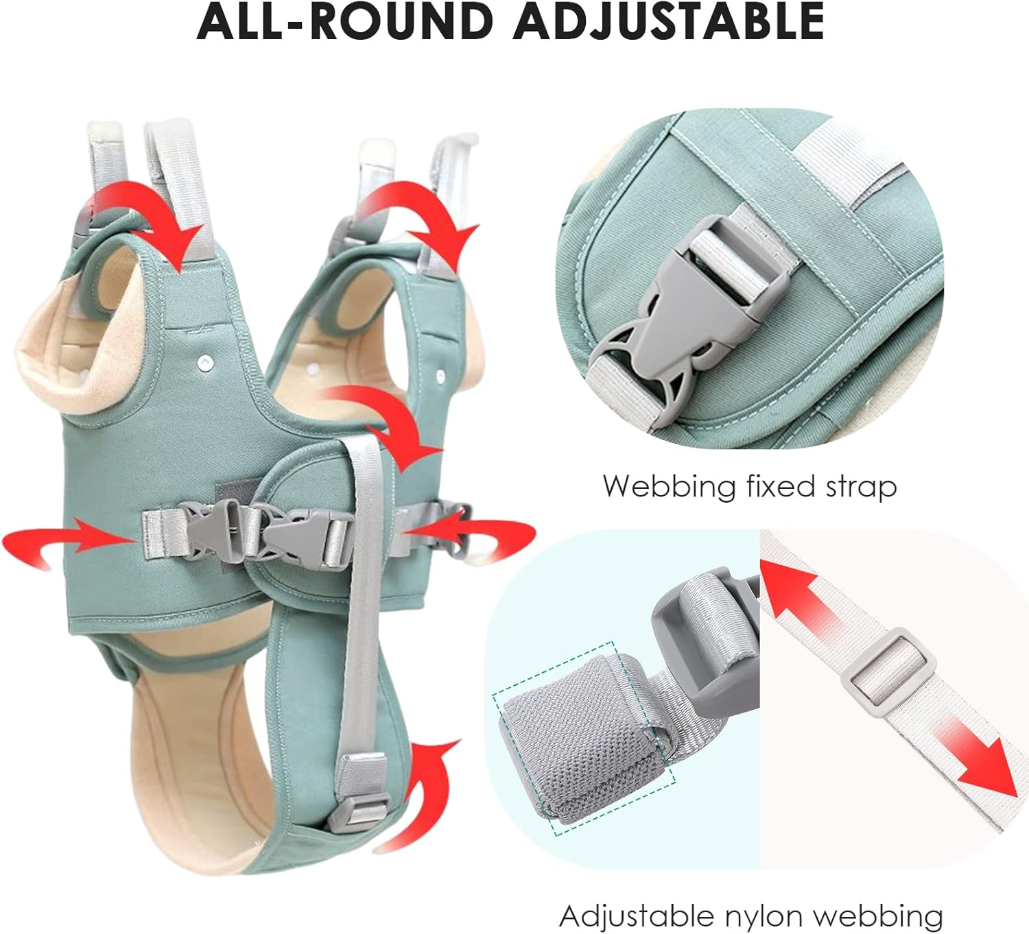 adjustable baby walking harness with secure buckles and straps
