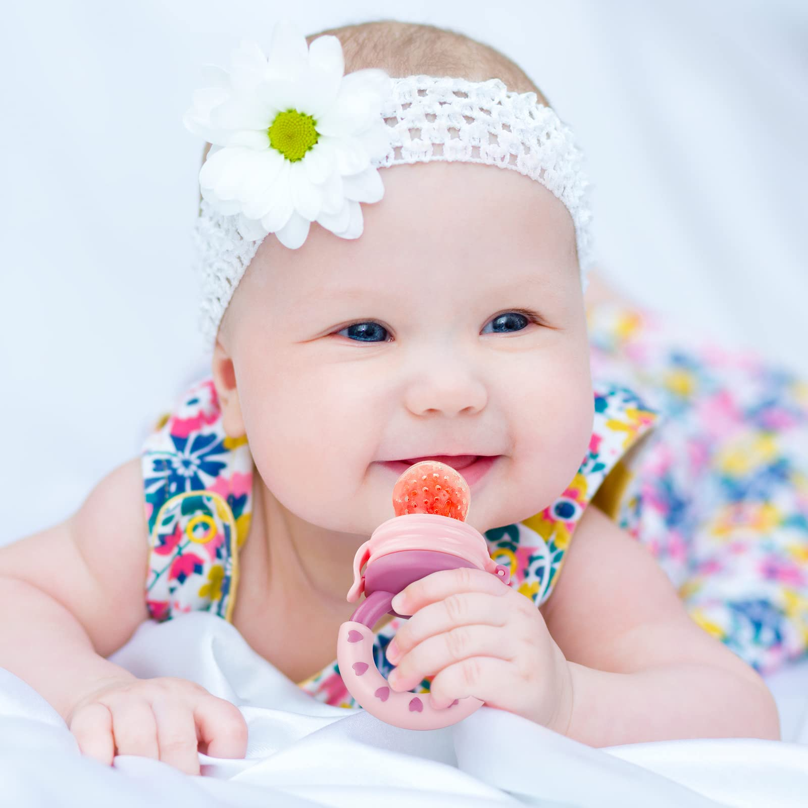 Baby fruit feeder pacifier – food-grade silicone teething feeder for infants and toddlers to safely enjoy fruits and soft foods  

