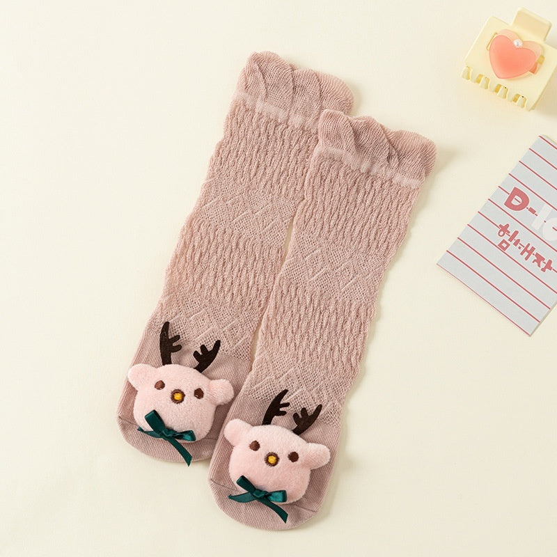 baby socks with cartoon animal design