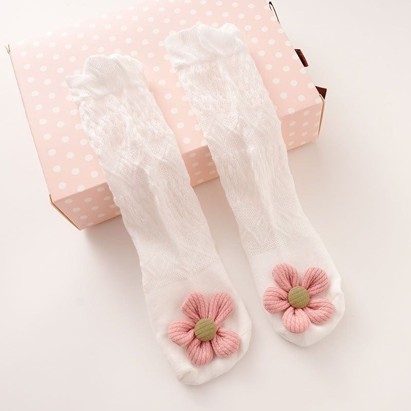 baby socks with floral decoration