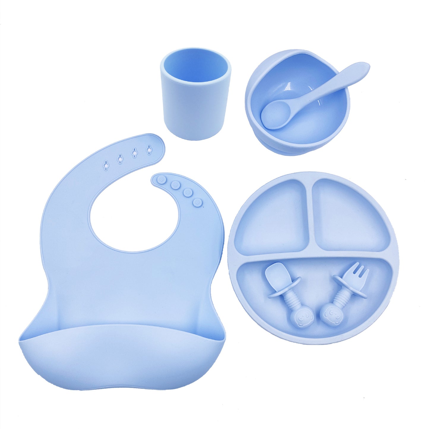 baby feeding silicone set bpa free self feeding kit