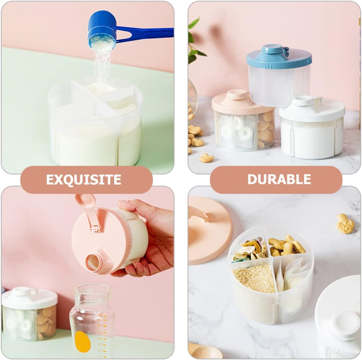 baby formula snack box 4 compartments storage container
