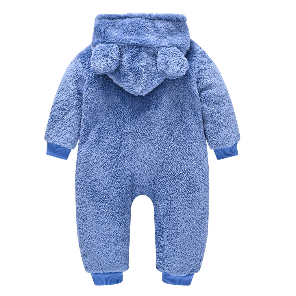 cozy wool baby sweater jumpsuit warm hooded romper for newborns and toddlers