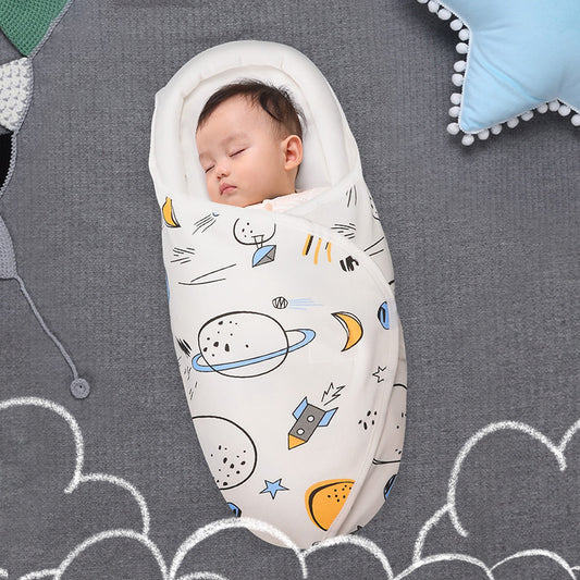 anti startle baby swaddle made of soft breathable cotton for newborn sleep