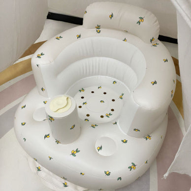 Inflatable baby support seat for sitting practice