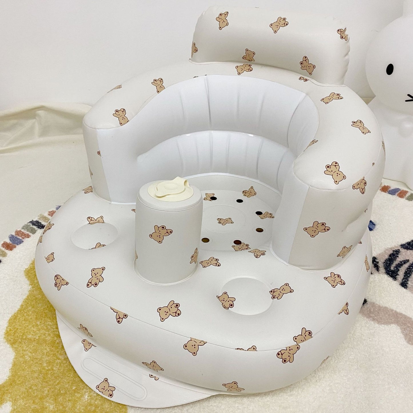 Inflatable baby support seat for sitting practice
