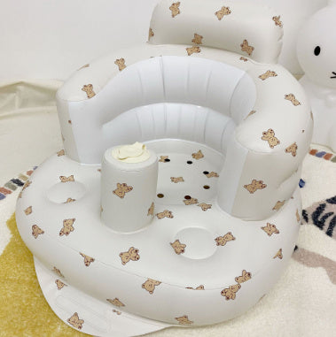 Inflatable baby support seat for sitting practice