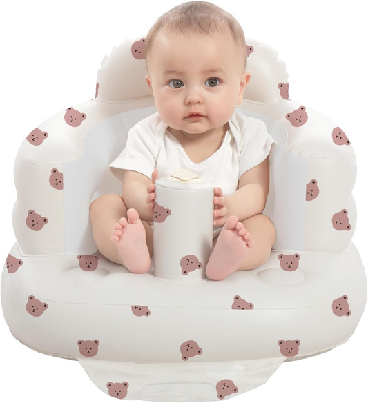 Inflatable baby support seat for sitting practice