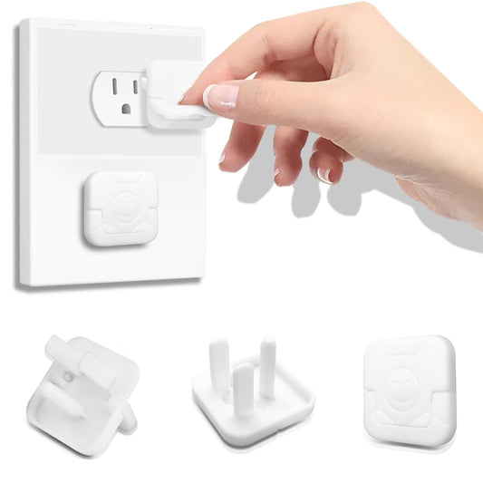Kid Safe outlet protectors – flame-retardant ABS socket covers with double safety lock to prevent children from accessing electrical outlets  
