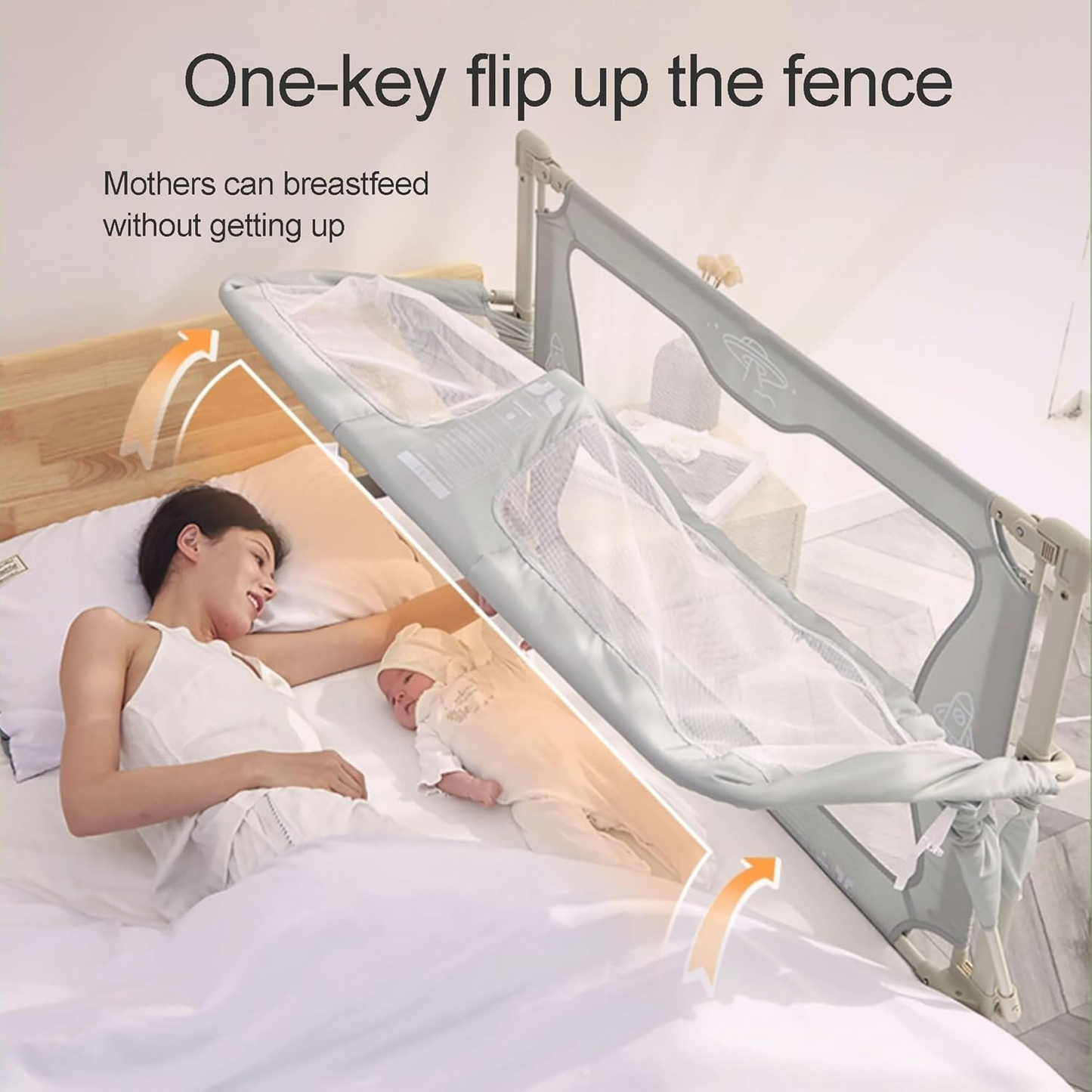 Multifunctional baby bed with foldable crib design