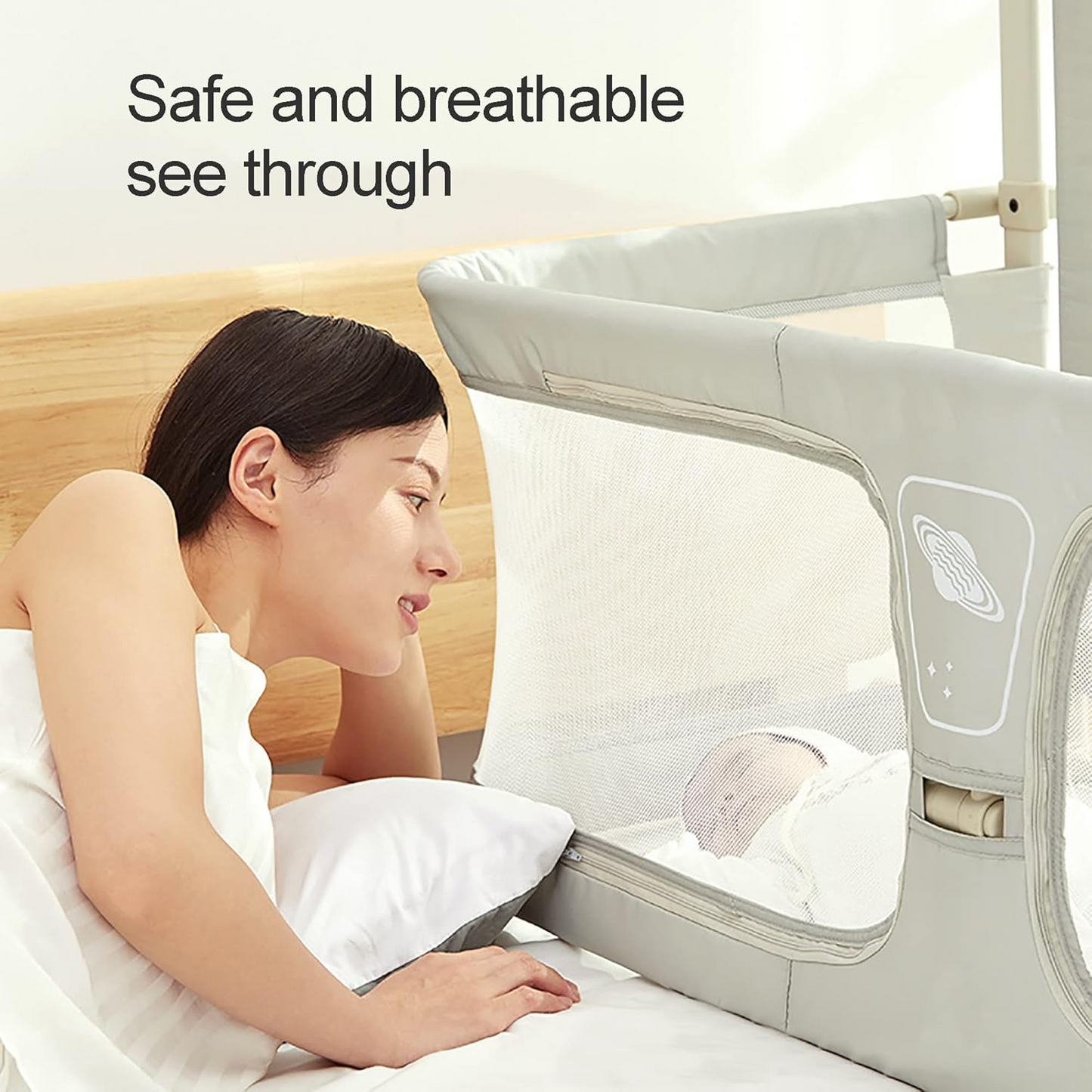 Multifunctional baby bed with foldable crib design