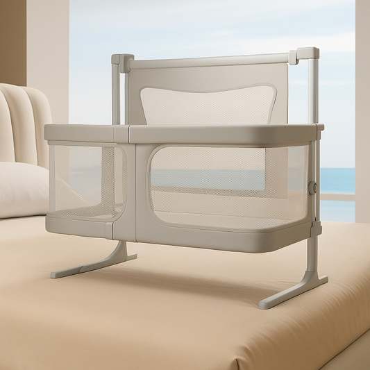 Multifunctional baby bed with foldable crib design