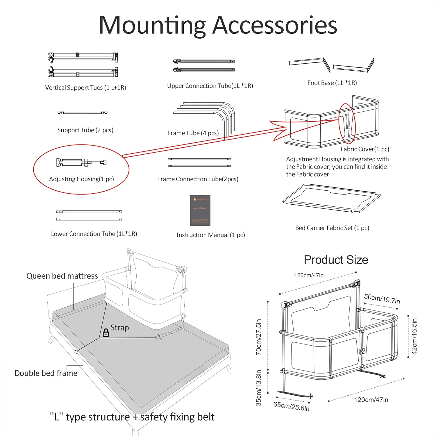 Multifunctional baby bed with foldable crib design