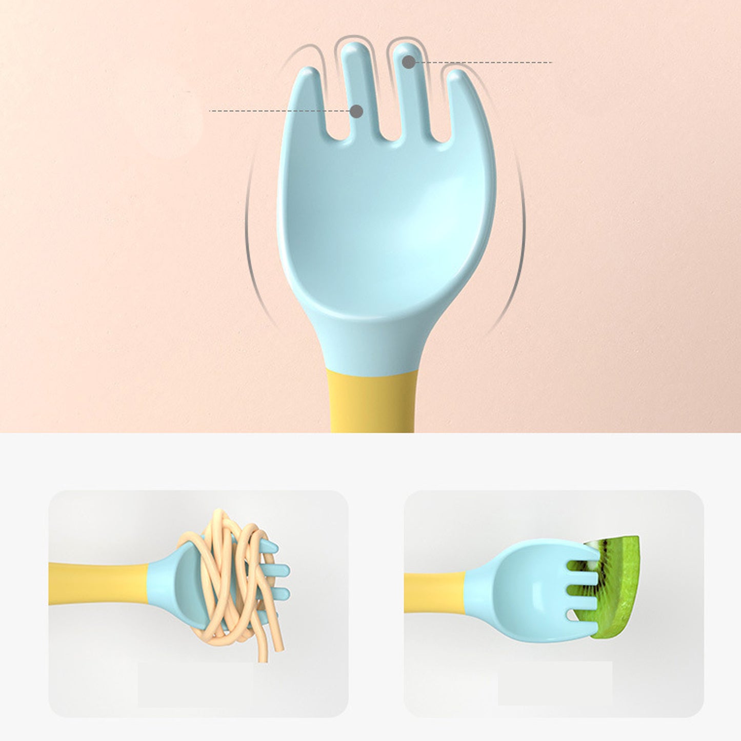 silicone baby spoon and fork self feeding utensils