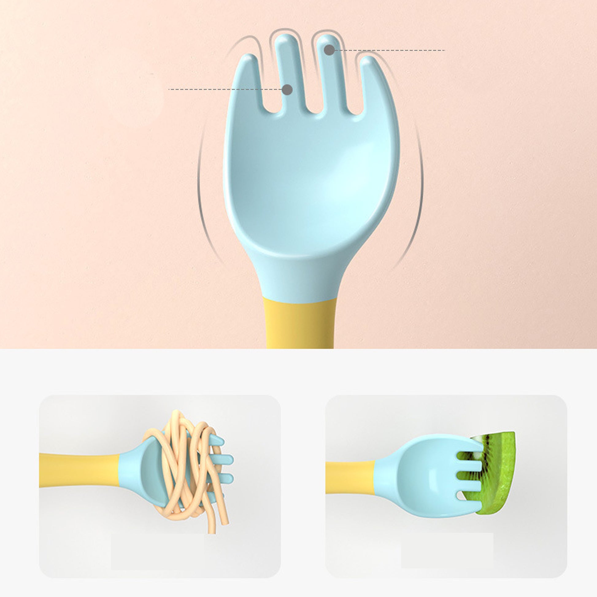 silicone baby spoon and fork self feeding utensils