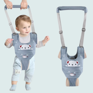 baby walking harness supporting baby during first steps
