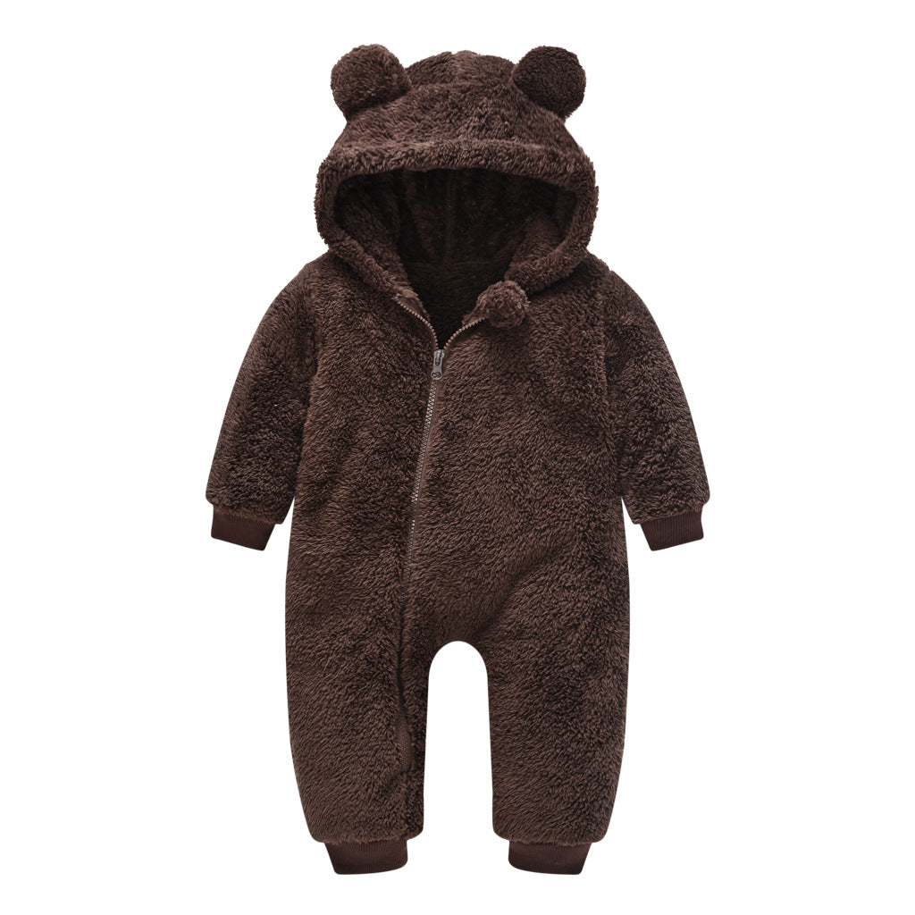 cozy wool baby sweater jumpsuit warm hooded romper for newborns and toddlers