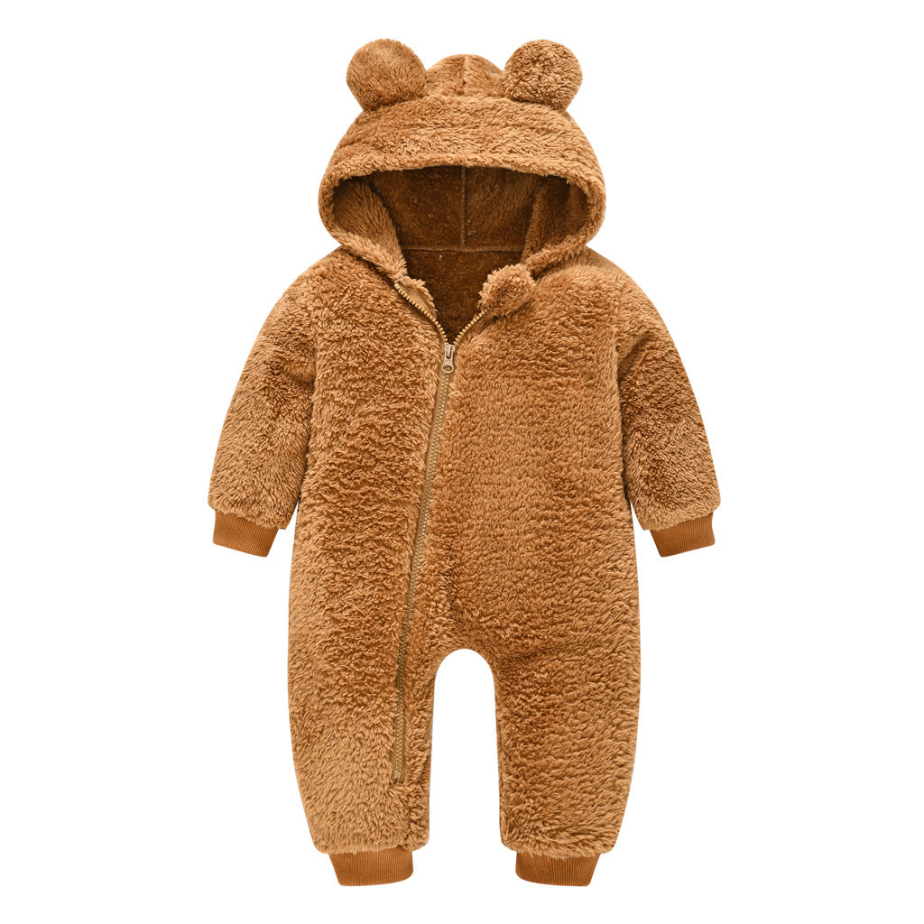 cozy wool baby sweater jumpsuit warm hooded romper for newborns and toddlers