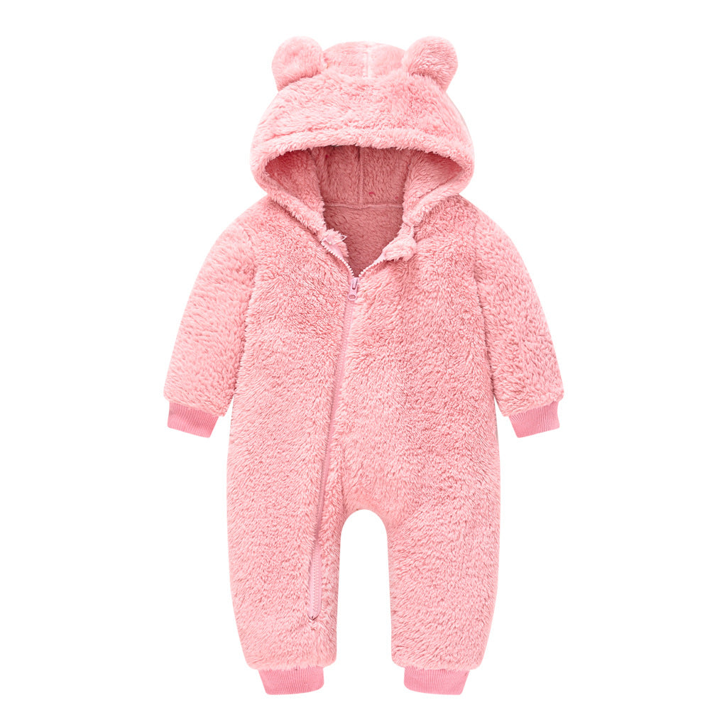 cozy wool baby sweater jumpsuit warm hooded romper for newborns and toddlers